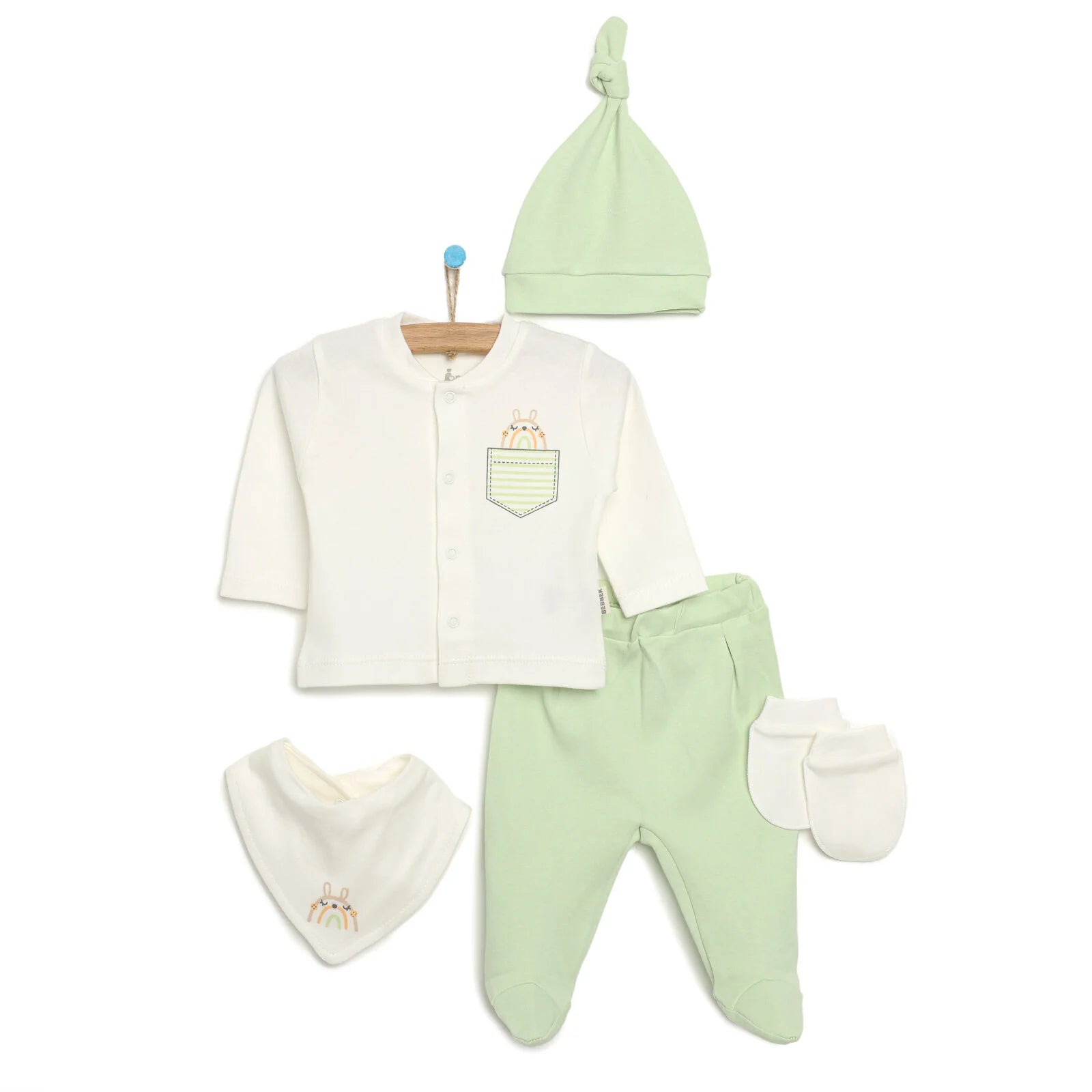 Bebbek Baby Boy 5 Pcs Newborn Starter Set - Light Green - ebebek - Black Friday