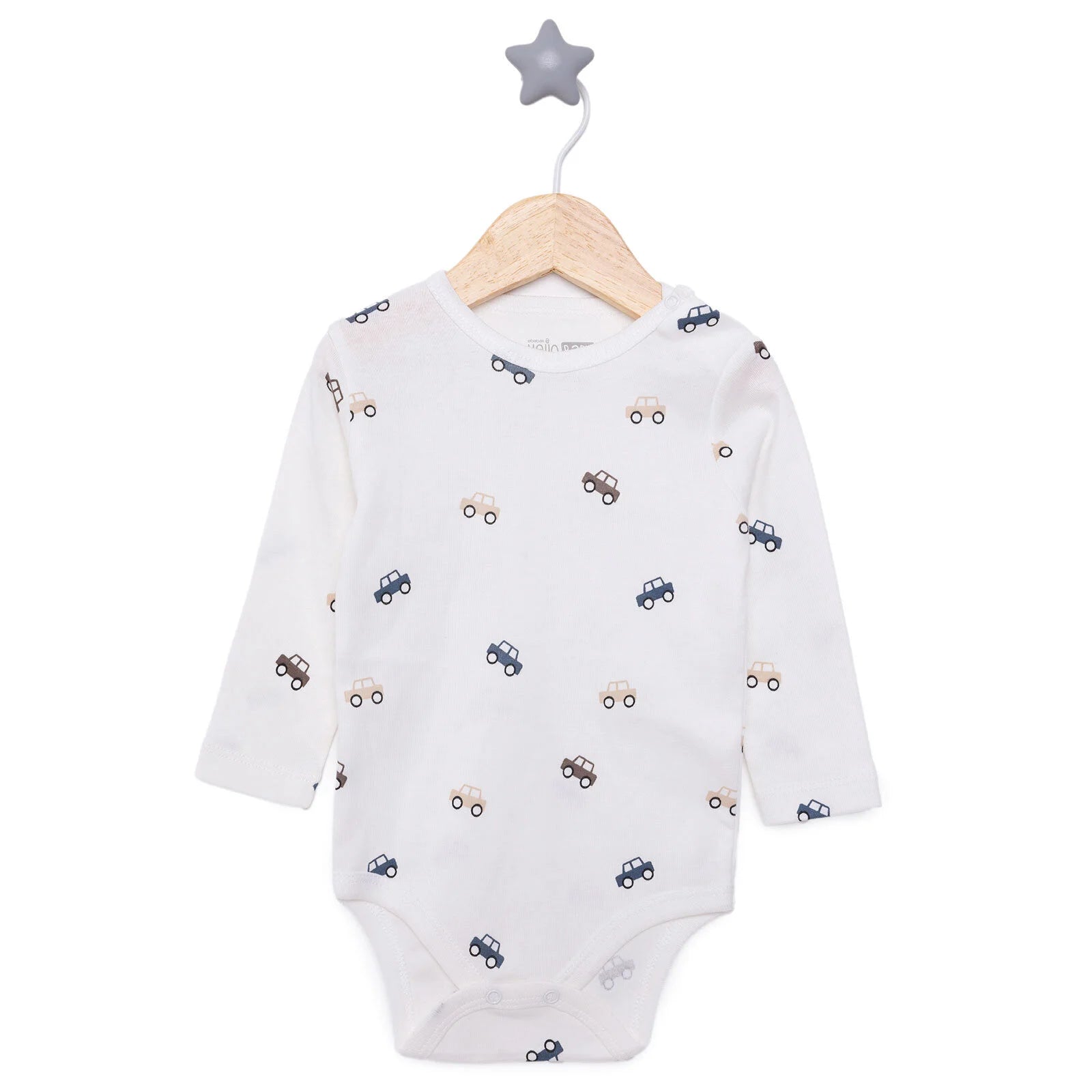 HelloBaby Boy Long Sleeve Bodysuit - Ecru - ebebek - Black Friday