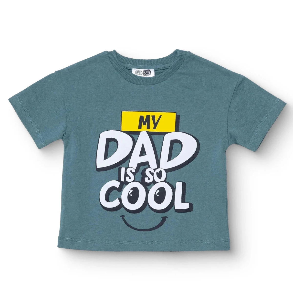 HelloBaby Boys T-shirt Slogan Print Crew Neck Short Sleeve - Green Green - ebebek