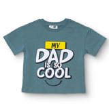 HelloBaby Boys T-shirt Slogan Print Crew Neck Short Sleeve - Green Green - ebebek