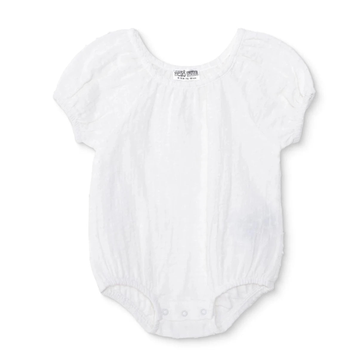 Baby Girl Short - Sleeve Bodysuit Snap Fastening Crew Neck - Ecru Ecru - ebebek