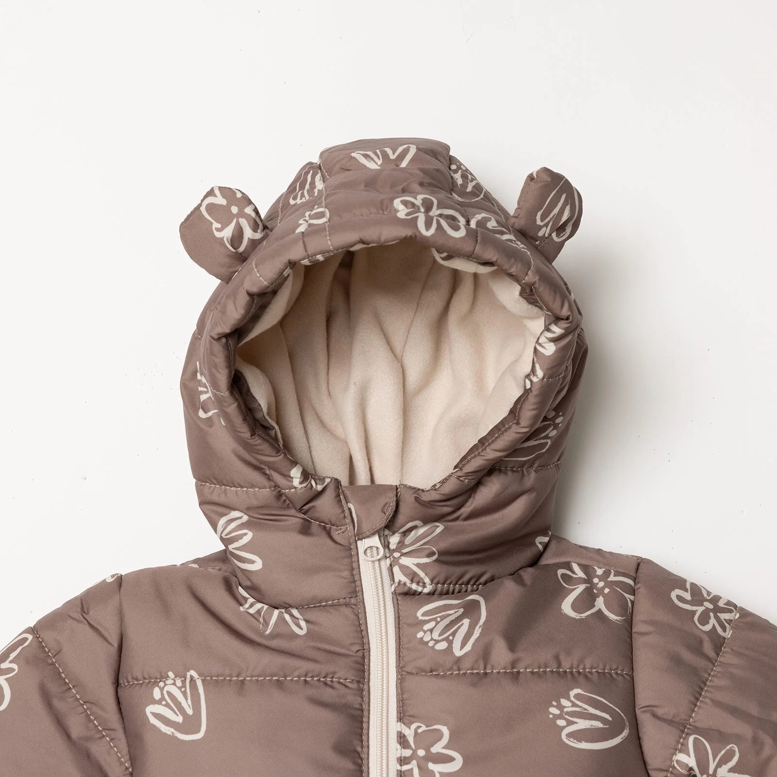 HelloBaby Floral Printed Girl Coat - Brown - ebebek - Black Friday