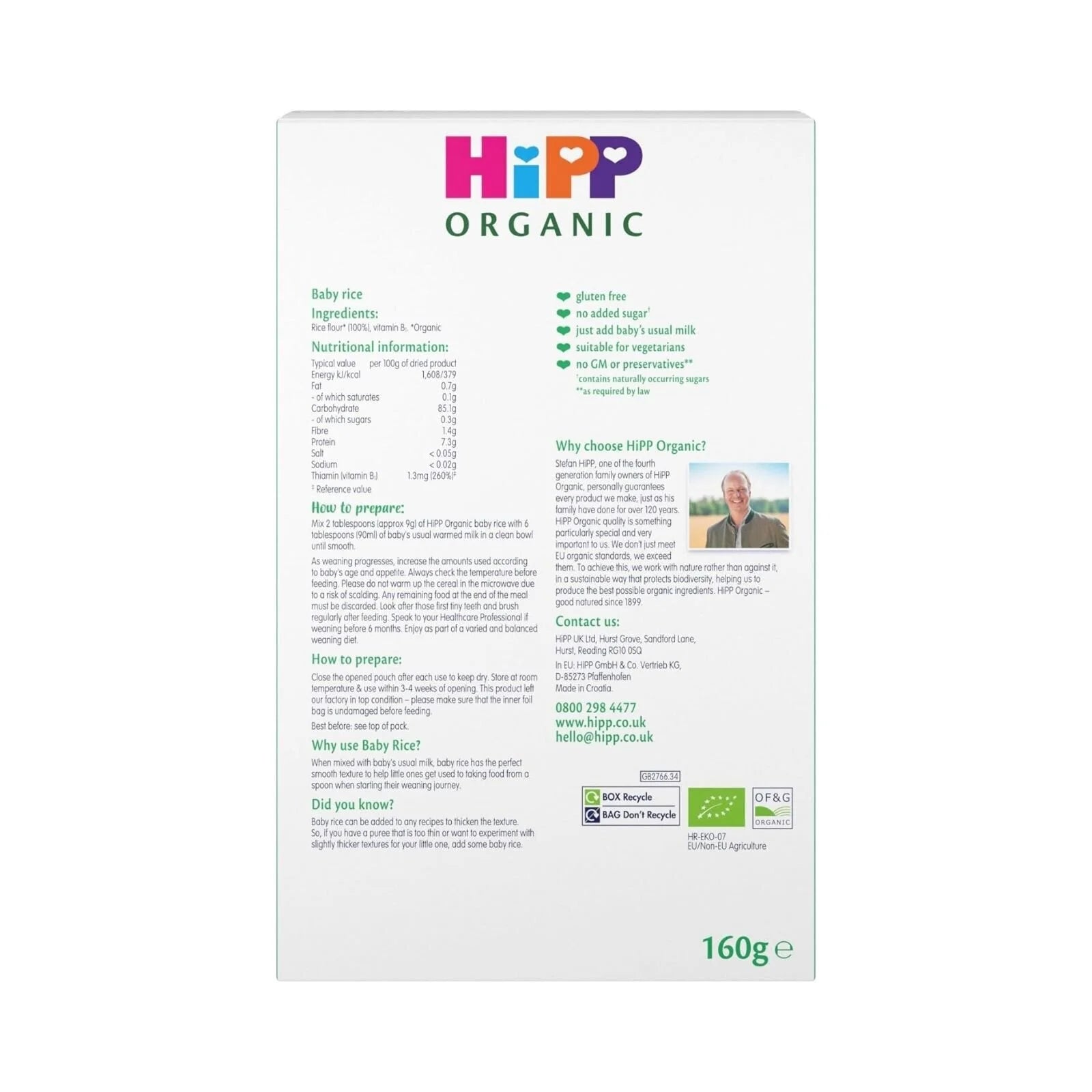 HiPP Organic 100% Baby Rice 6+ months 160g - ebebek - Black Friday