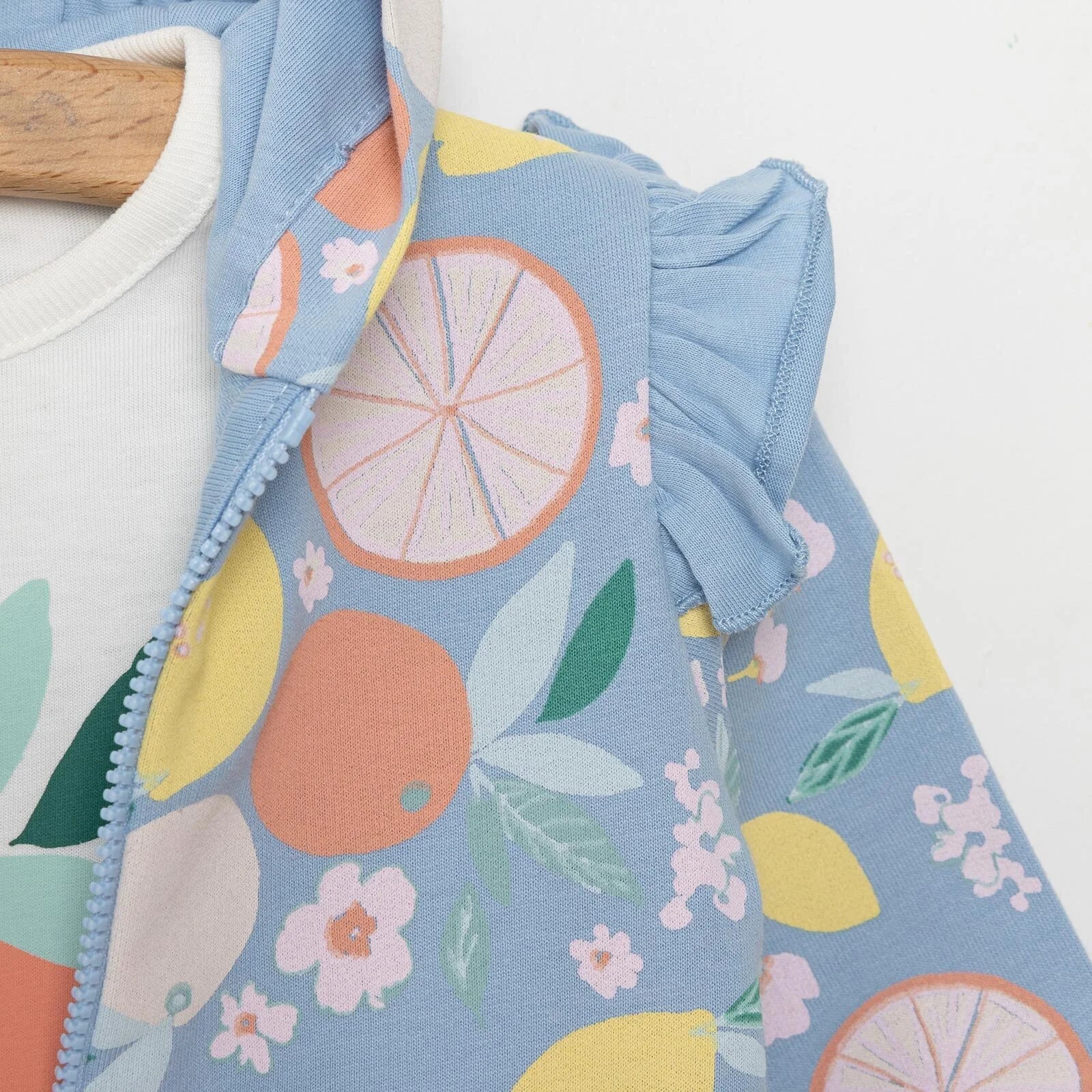 Bebetto Newborn Baby Girl Aloha Hooded Cardigan - Sweatshirt - Bottom - Light Blue - ebebek - Black Friday