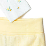 Bebetto Girls Cardigan & Footed Trousers Set Floral Print Snap Fastening Bloom Crew Neck Full Length - Yellow Yellow - ebebek
