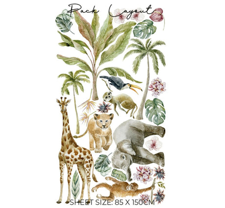 Live Vida Tropical Safari Semi - Circle Wall Sticker - ebebek