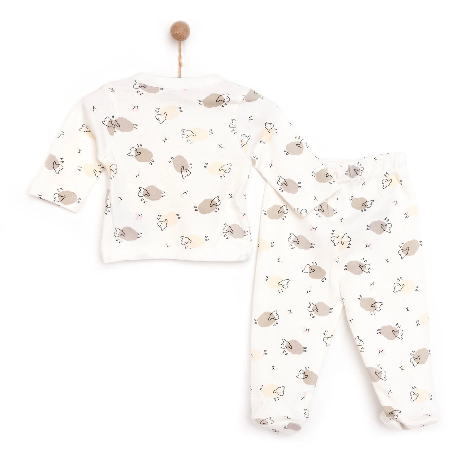 HelloBaby Girl Wrapover Top - Footed Bottom - Ecru - ebebek - Black Friday