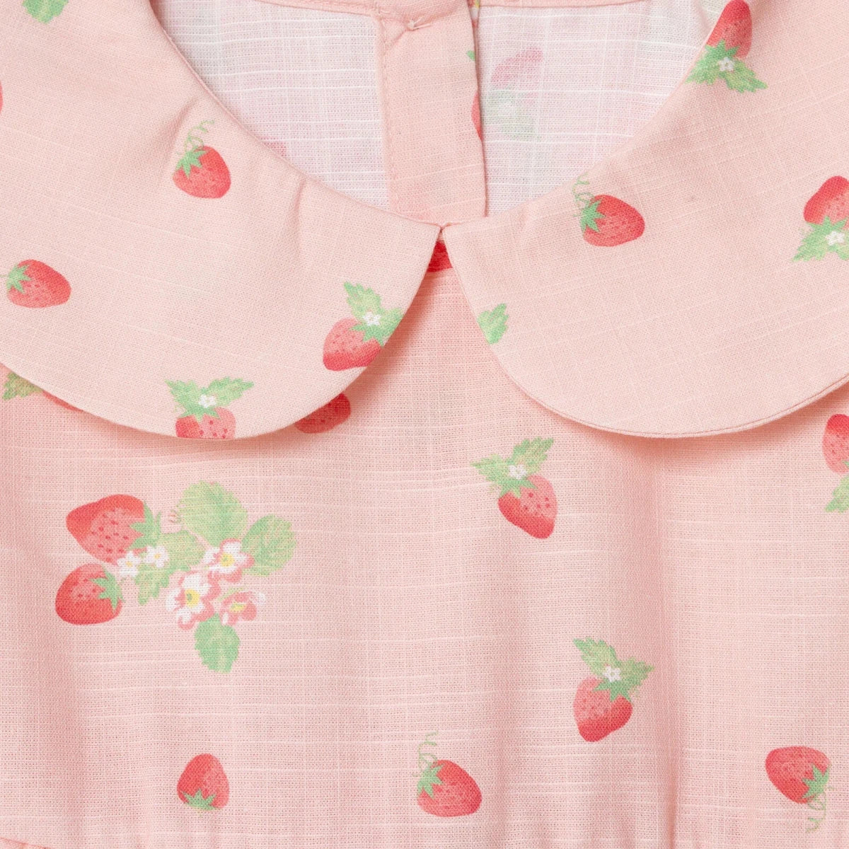 HelloBaby Girls Dress Cherry Print Buttoned Berry Belle Peter Pan Collar Short Sleeve - Pink Printed Pink Printed - ebebek