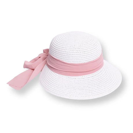 HelloBaby Baby Girl Straw Ribbon Hat - White White - ebebek