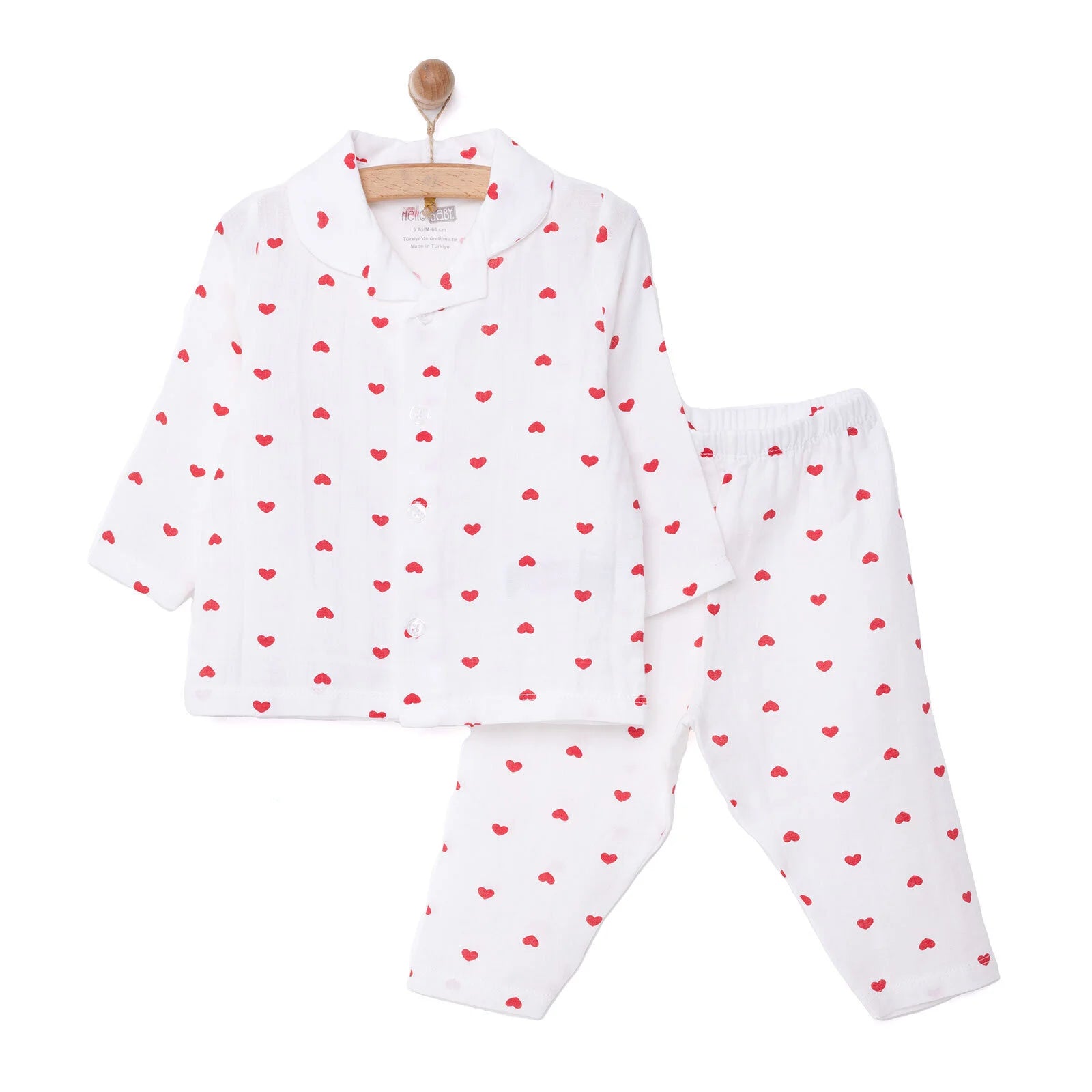 HelloBaby Girl Long Sleeve Pyjamas Set - Ecru - ebebek - Black Friday