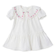 HelloBaby Girls Dress Floral Print Flower Garden Crew Neck Short Sleeve - Ecru Ecru - ebebek