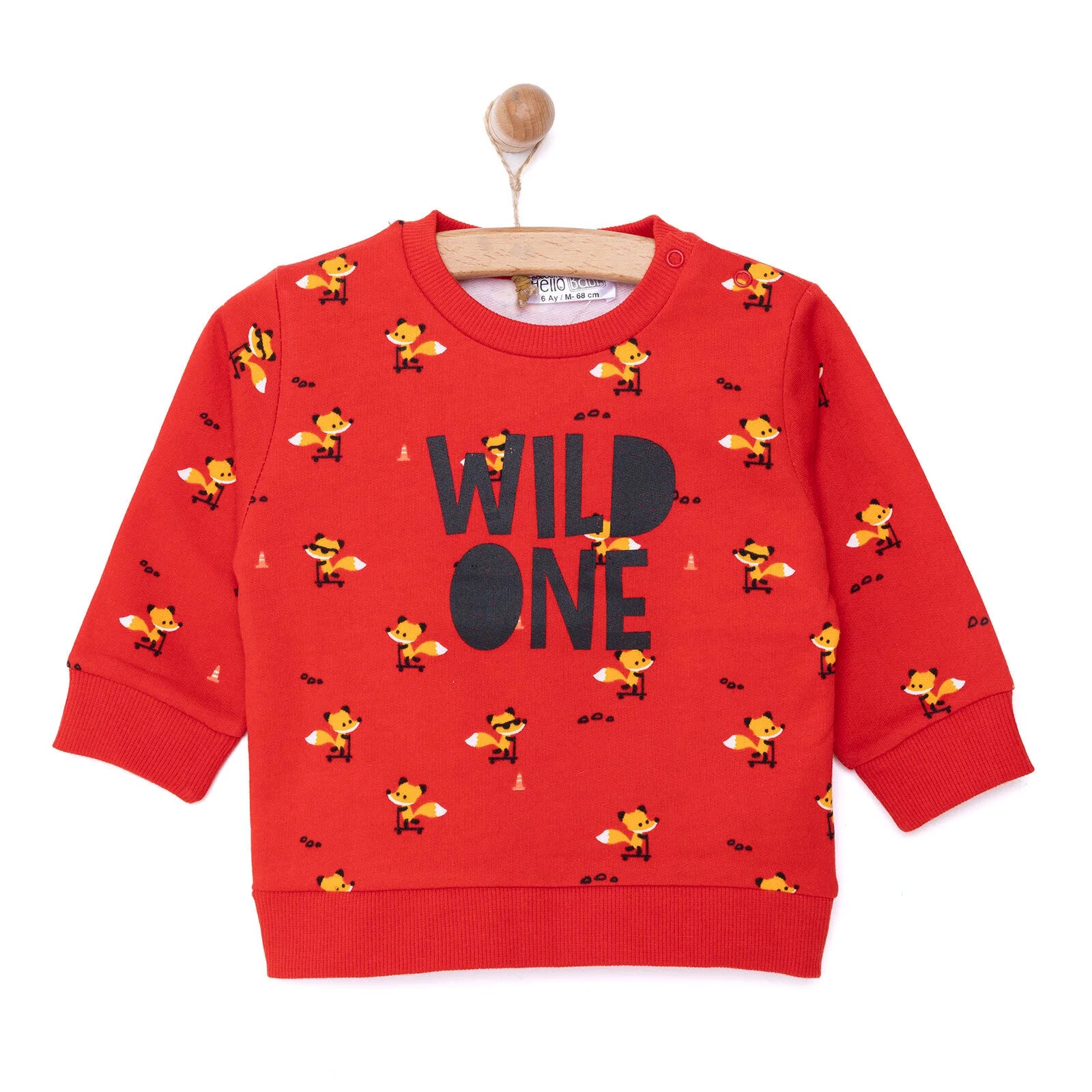 HelloBaby Basic Low Raised Wind One Printed Sweatshirt - Printed - ebebek - Black Friday