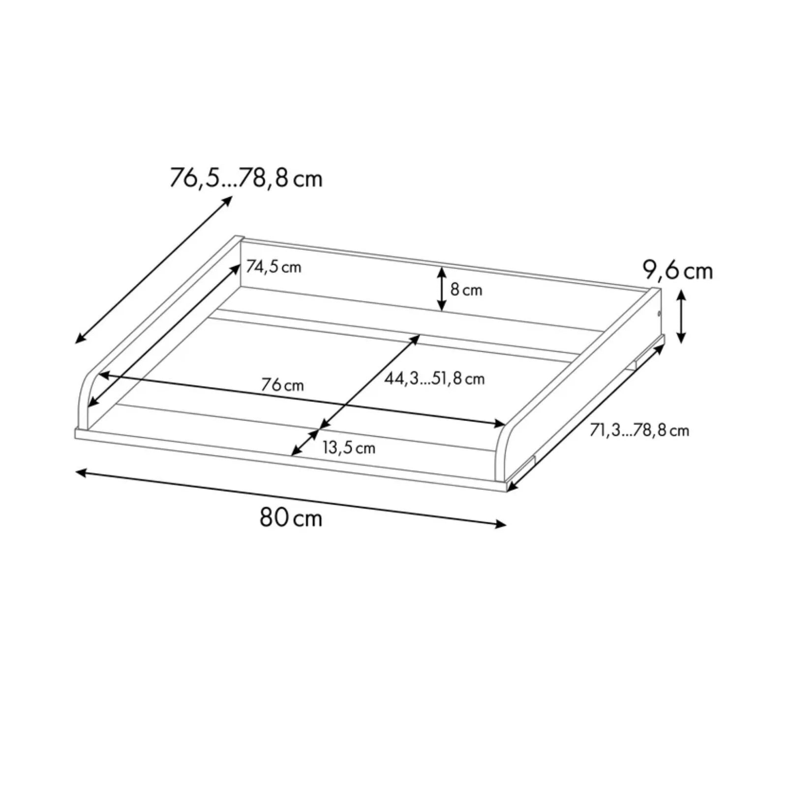 Shefa Kids 800 Universal Dresser Baby Changing Top - Oak - ebebek - Black Friday
