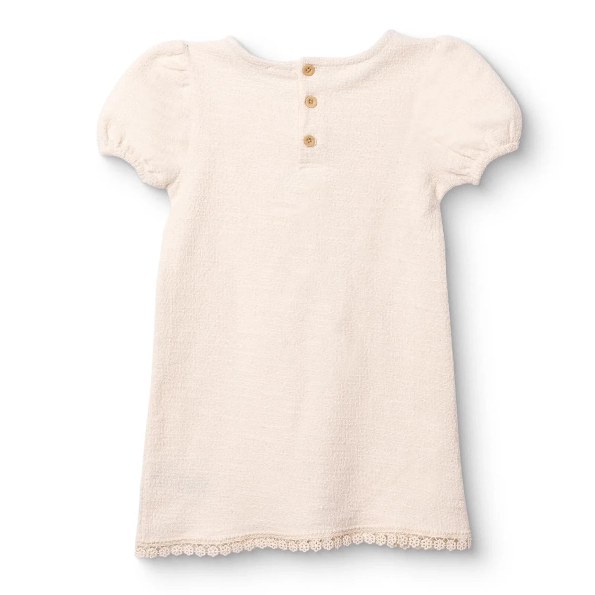 HelloBaby Girls Dress Bow Pastel Dreams Crew Neck Short Sleeve - Ecru Ecru - ebebek