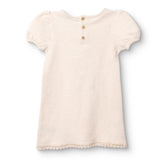 HelloBaby Girls Dress Bow Pastel Dreams Crew Neck Short Sleeve - Ecru Ecru - ebebek