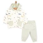 Bebetto Newborn Baby Boy Safari Hooded Cardigan - Sweatshirt - Footless Bottom - Multicolour - ebebek - Black Friday