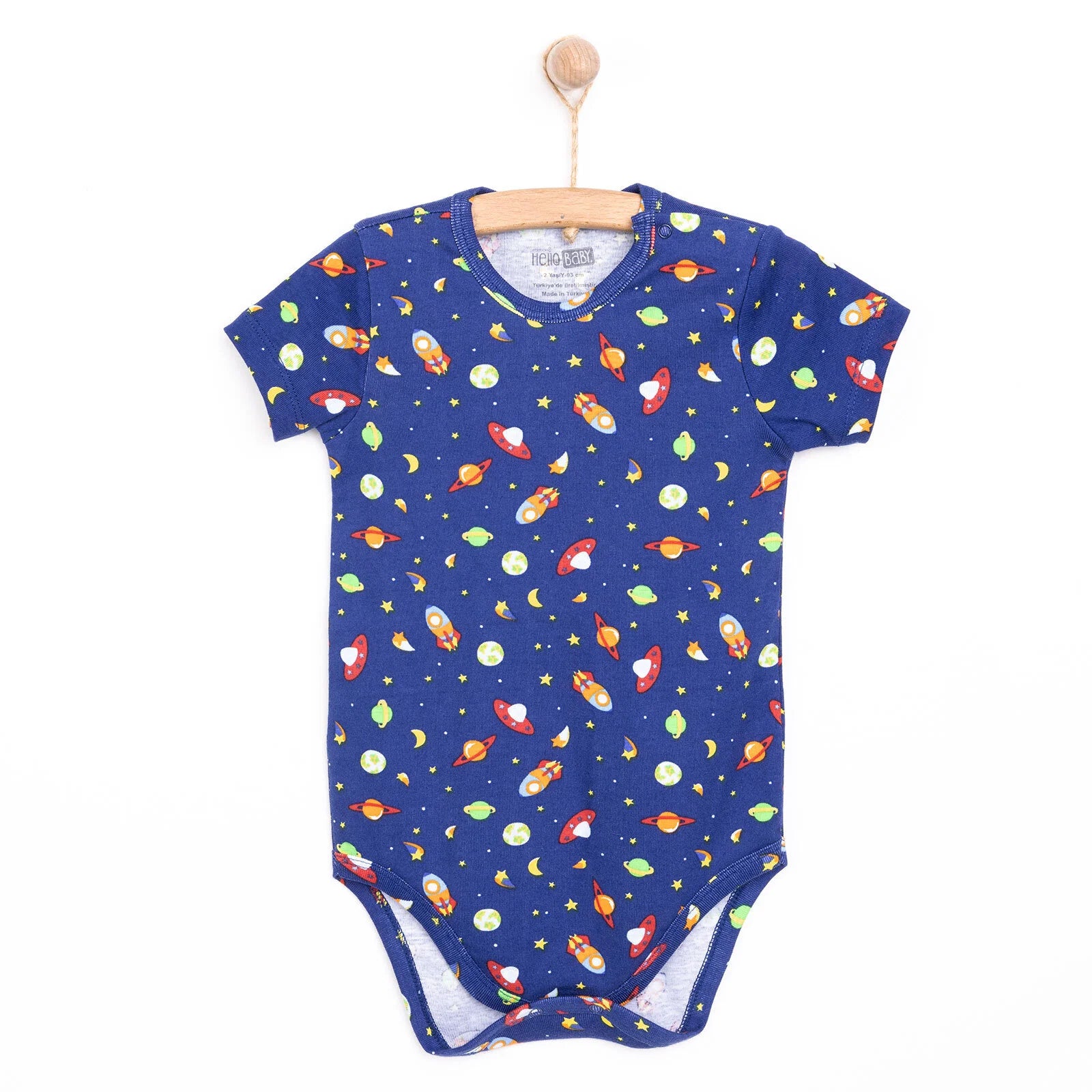 HelloBaby Boy Short Sleeve Bodysuit - Navy Blue - ebebek - Black Friday