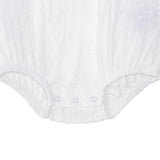 Baby Girl Short - Sleeve Bodysuit Snap Fastening Crew Neck - Ecru Ecru - ebebek