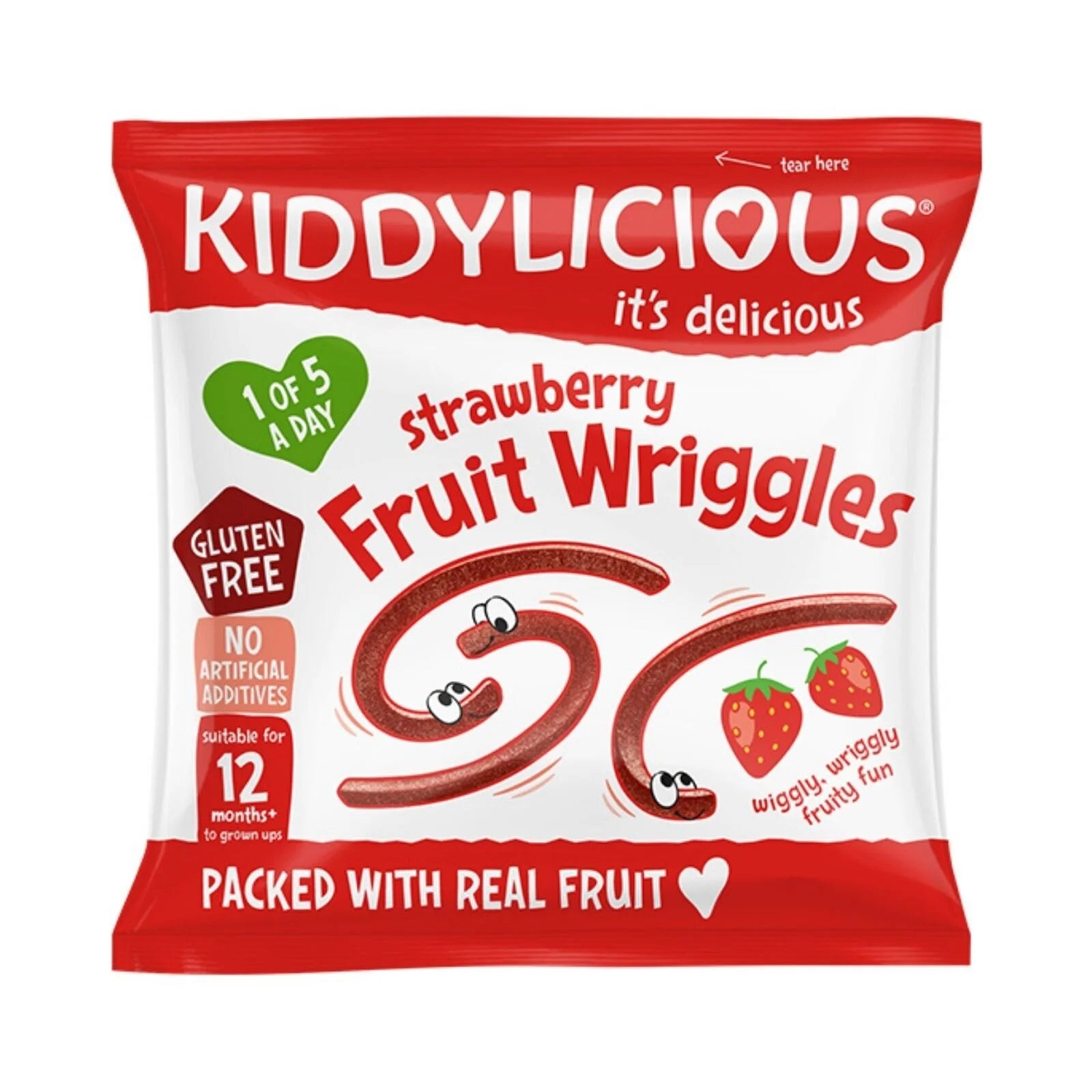 Kiddylicious Strawberry Fruit Wriggles Multi 12+ months 48g (4x12g) - ebebek - Black Friday