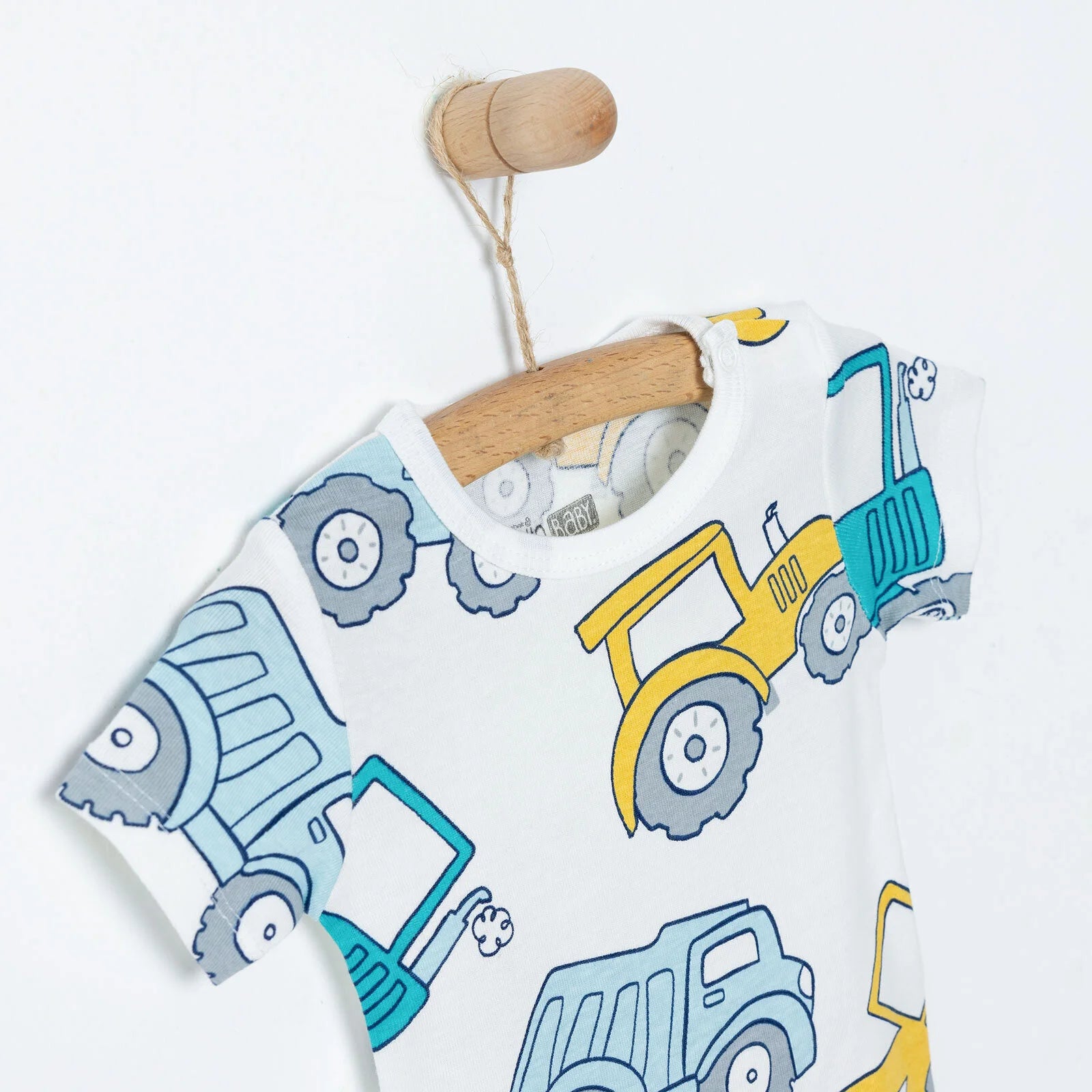 HelloBaby Animal Patterned Short Sleeve Body - Ecru - ebebek - Black Friday