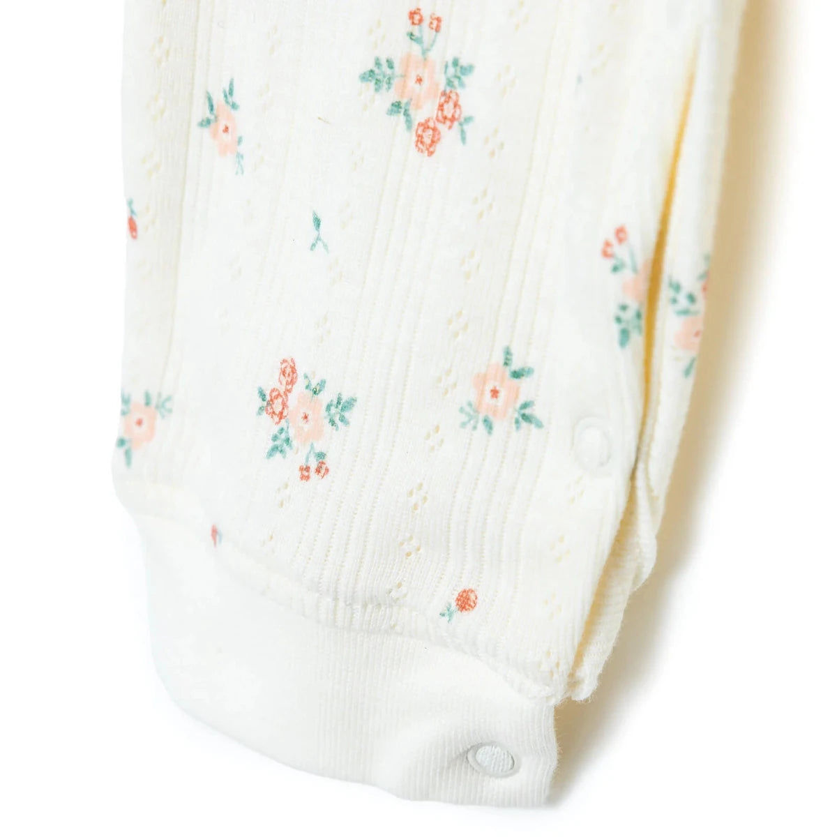 Bebetto Girls Footless Sleepsuit Floral Print Snap Fastening Bloom Frill Neck Full Length Short Slee - Pink Pink - ebebek