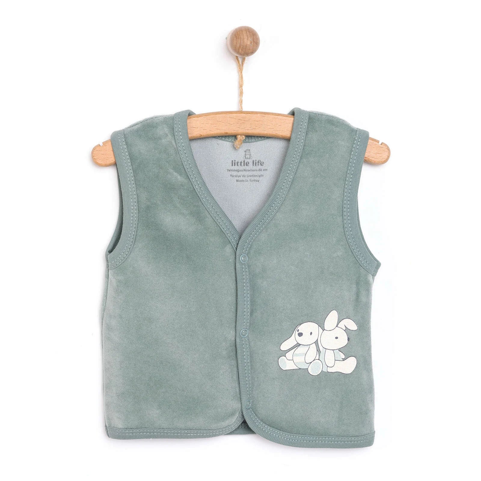 Little Life Newborn Boy Velvet Vest - Green - ebebek - Black Friday