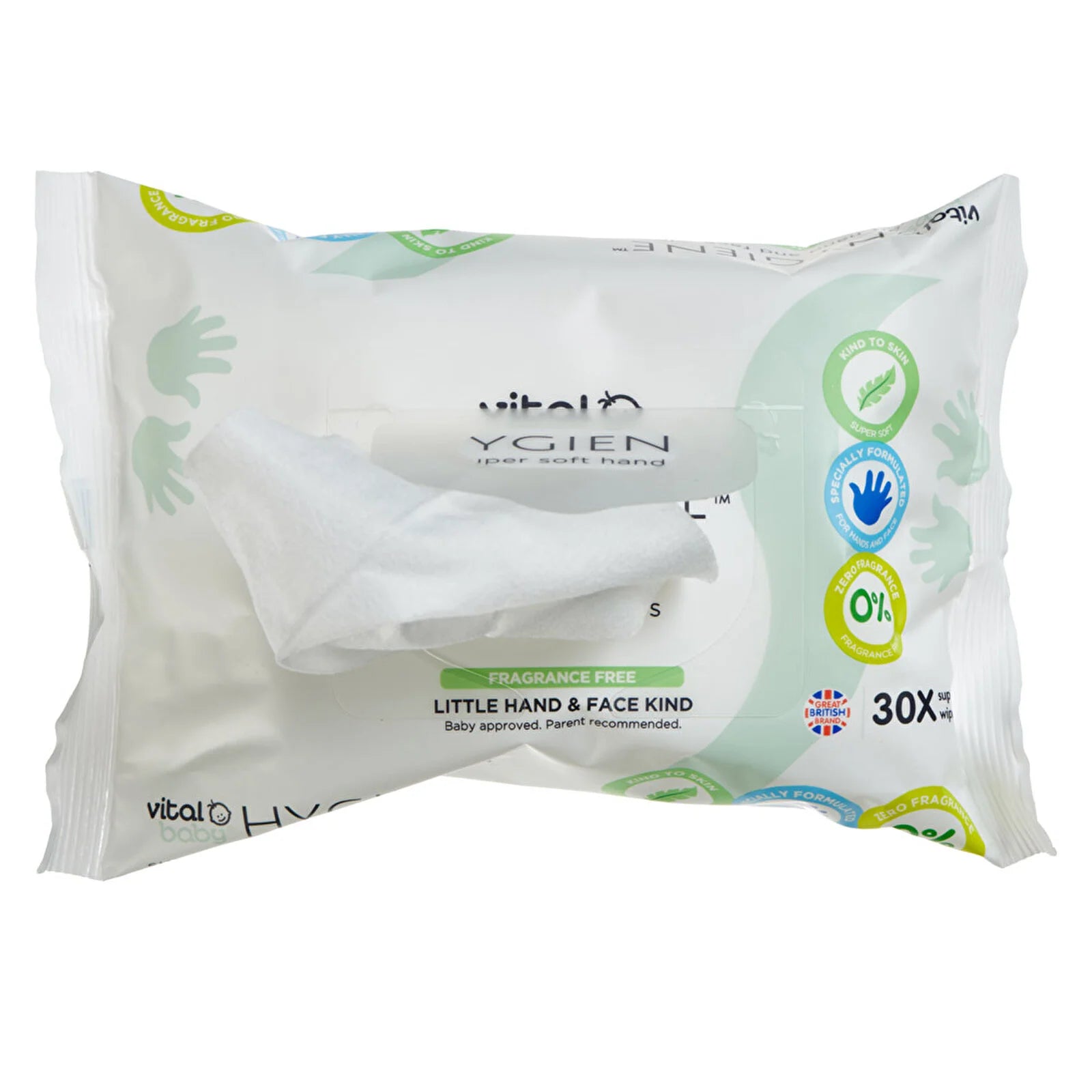 Vital Baby Hygiene Super Soft Hand & Face Wipes Fragrance Free 30 pcs - ebebek - Black Friday