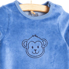 HelloBaby Newborn Boy Embroidered Velvet Jumpsuit - Blue - ebebek - Black Friday