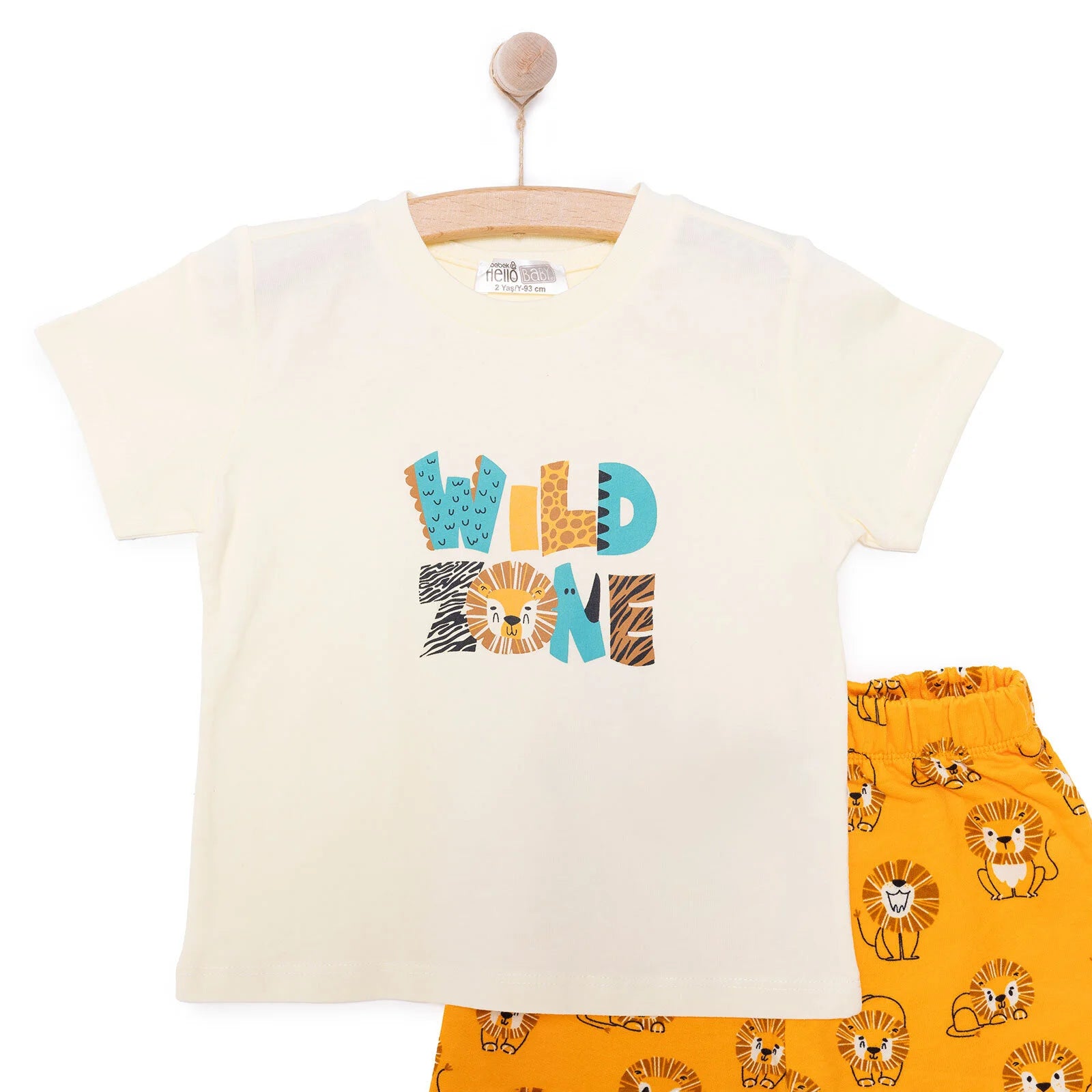 HelloBaby Basic Boy Lion Printed Tshirt - Light Yellow - ebebek - Black Friday