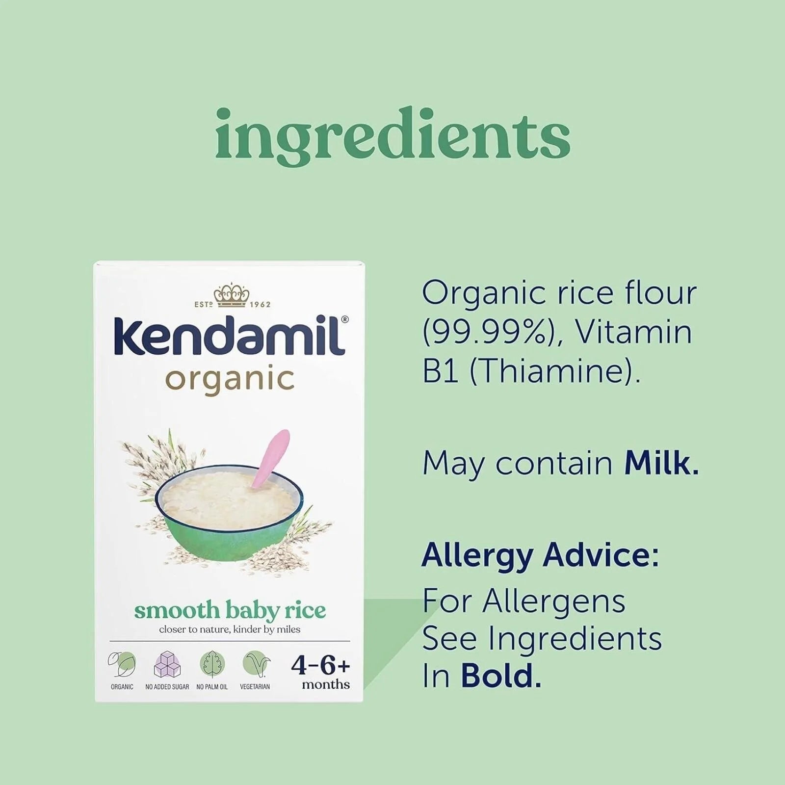 Kendamil Organic Smooth Baby Rice 4+ months 120g - ebebek - Black Friday