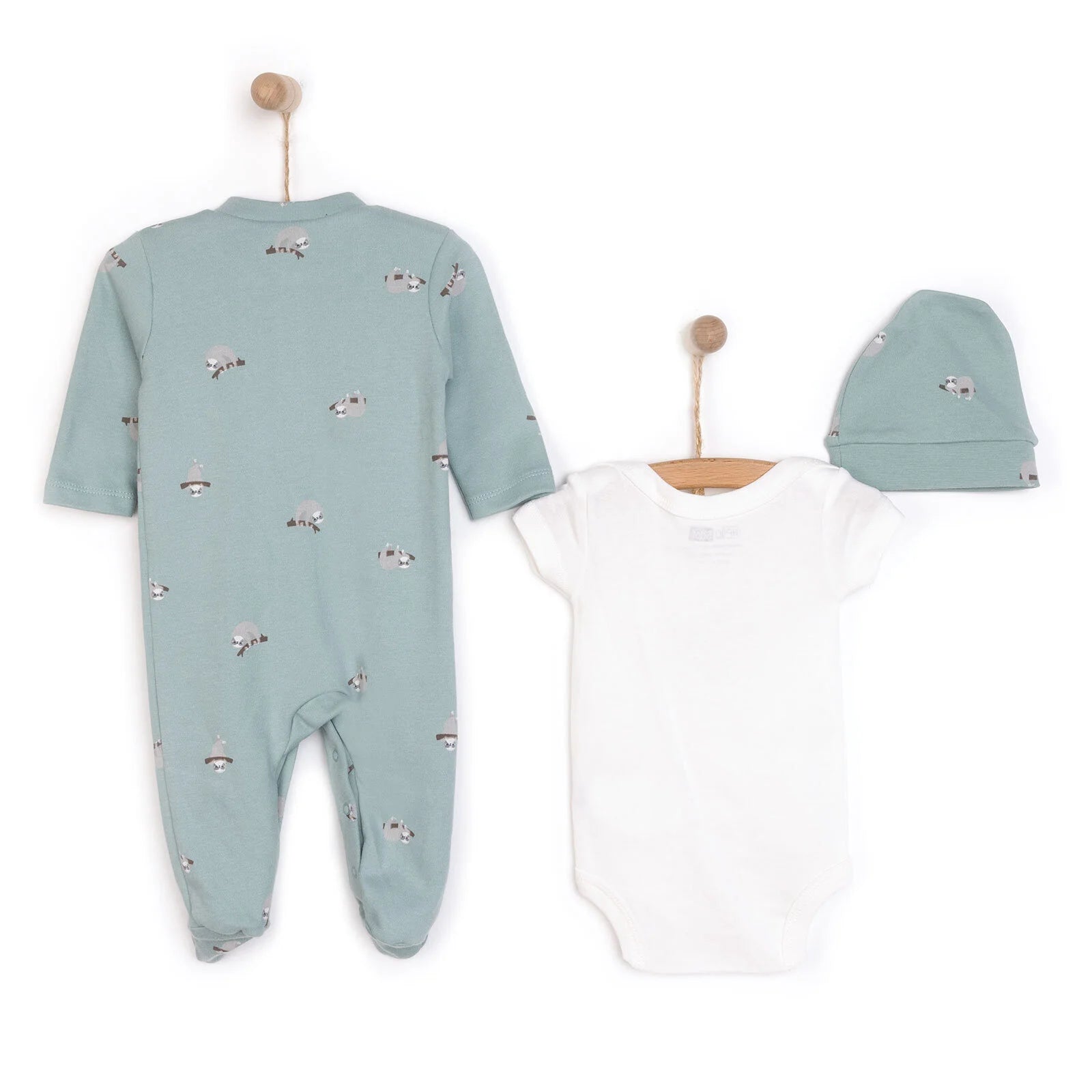 HelloBaby Baby Boy Jumpsuit - Body - Hat - Dark Mint - ebebek - Black Friday