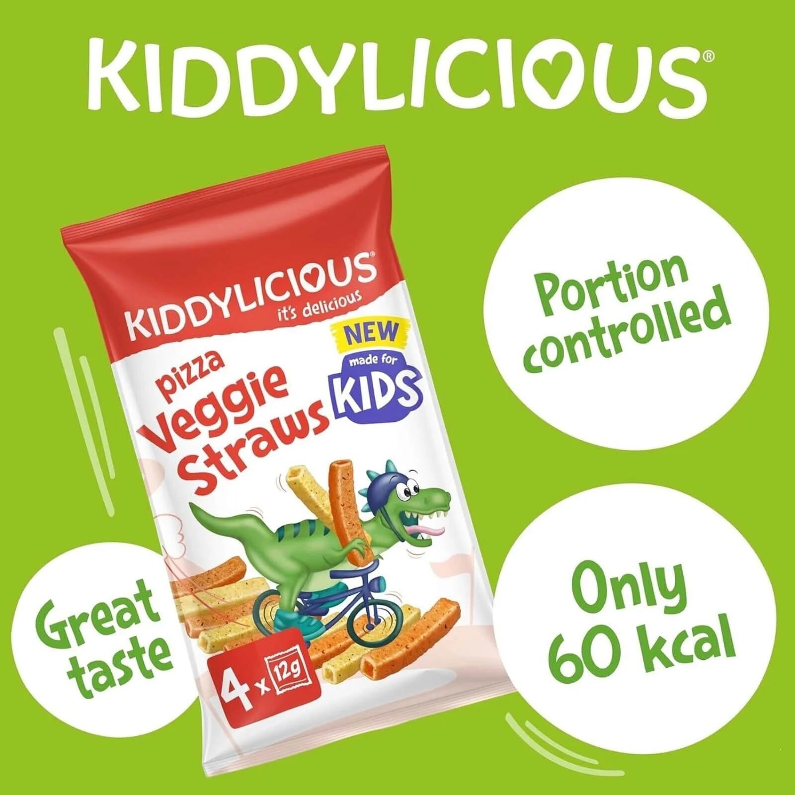 Kiddylicious Veggie Straws - Bâtonnets De Légumes Pour Bébés Dès 9 Mois, Sans Gluten, 4 Packs De 48g