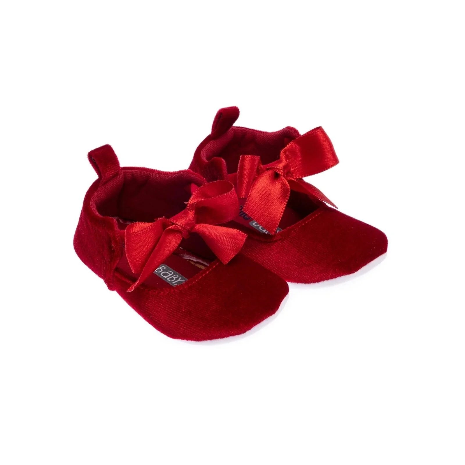 HelloBaby Christmas Baby Girl Velvet Prewalker Shoes - Black - HelloBaby - ebebek