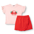 HelloBaby Girls Blouse & Shorts Set Strawberry Print Berry Belle Crew Neck Short Length Short Sleeve - Pink Pink - ebebek