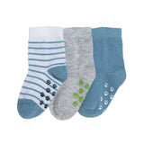 HelloBaby Boys 3 - Pack Non - Slip Socks Animal Print - Light Blue Light Blue - ebebek