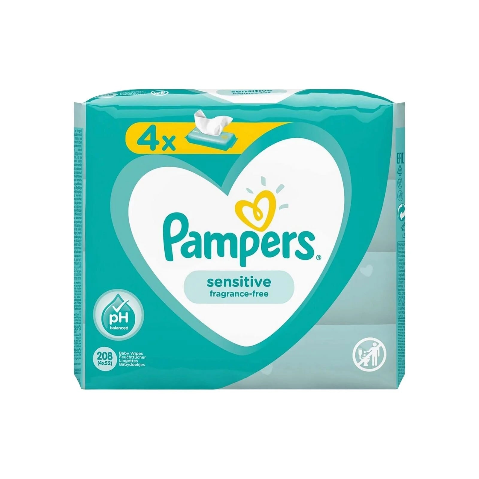Pampers Baby Wipes Sensitive 4x52 pcs - ebebek - Black Friday