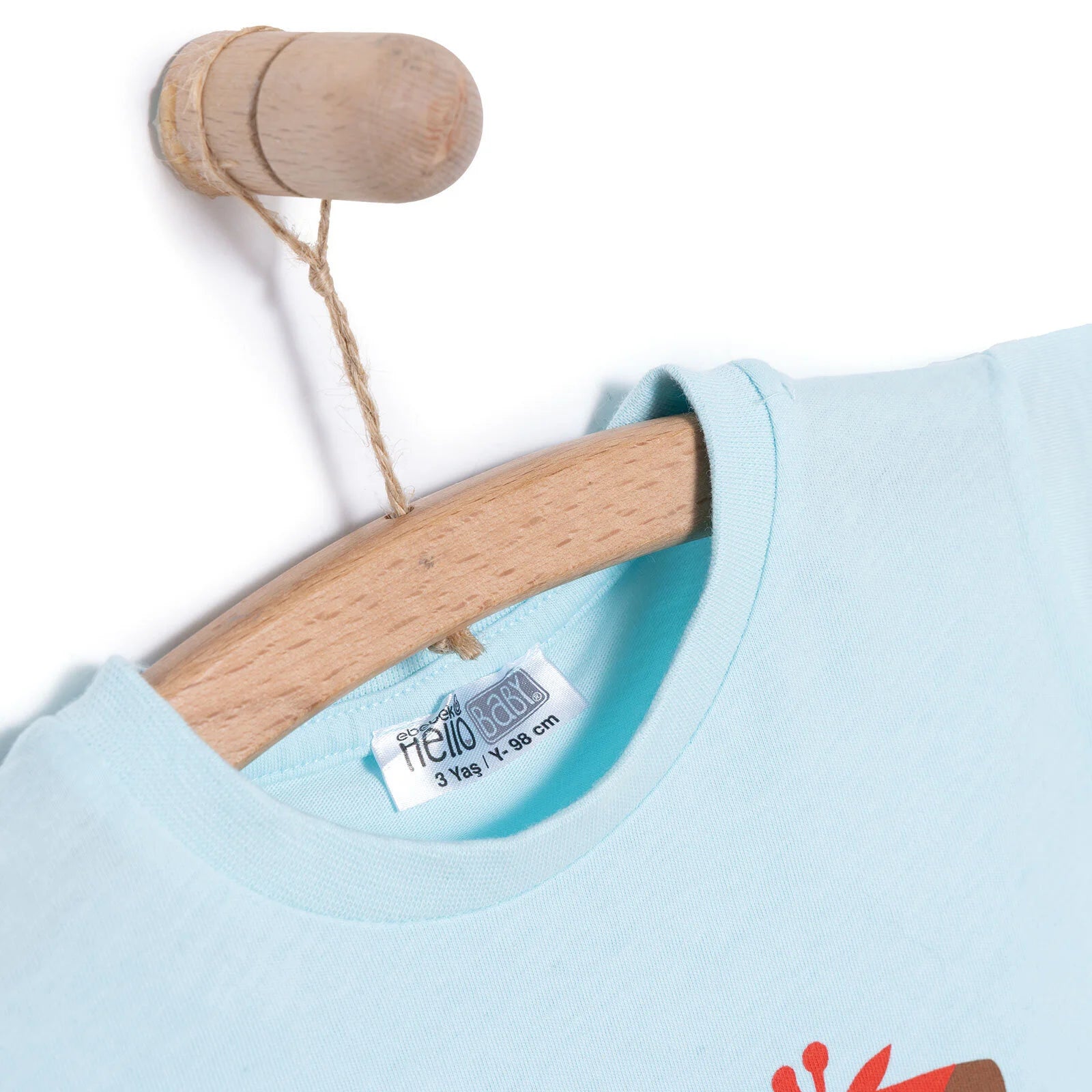 HelloBaby Basic Giraffe Printed Tshirt - Light Blue - ebebek - Black Friday