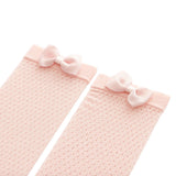 HelloBaby Girls Knee - High Socks Bow Print Cotton Rich - Pink Pink - ebebek