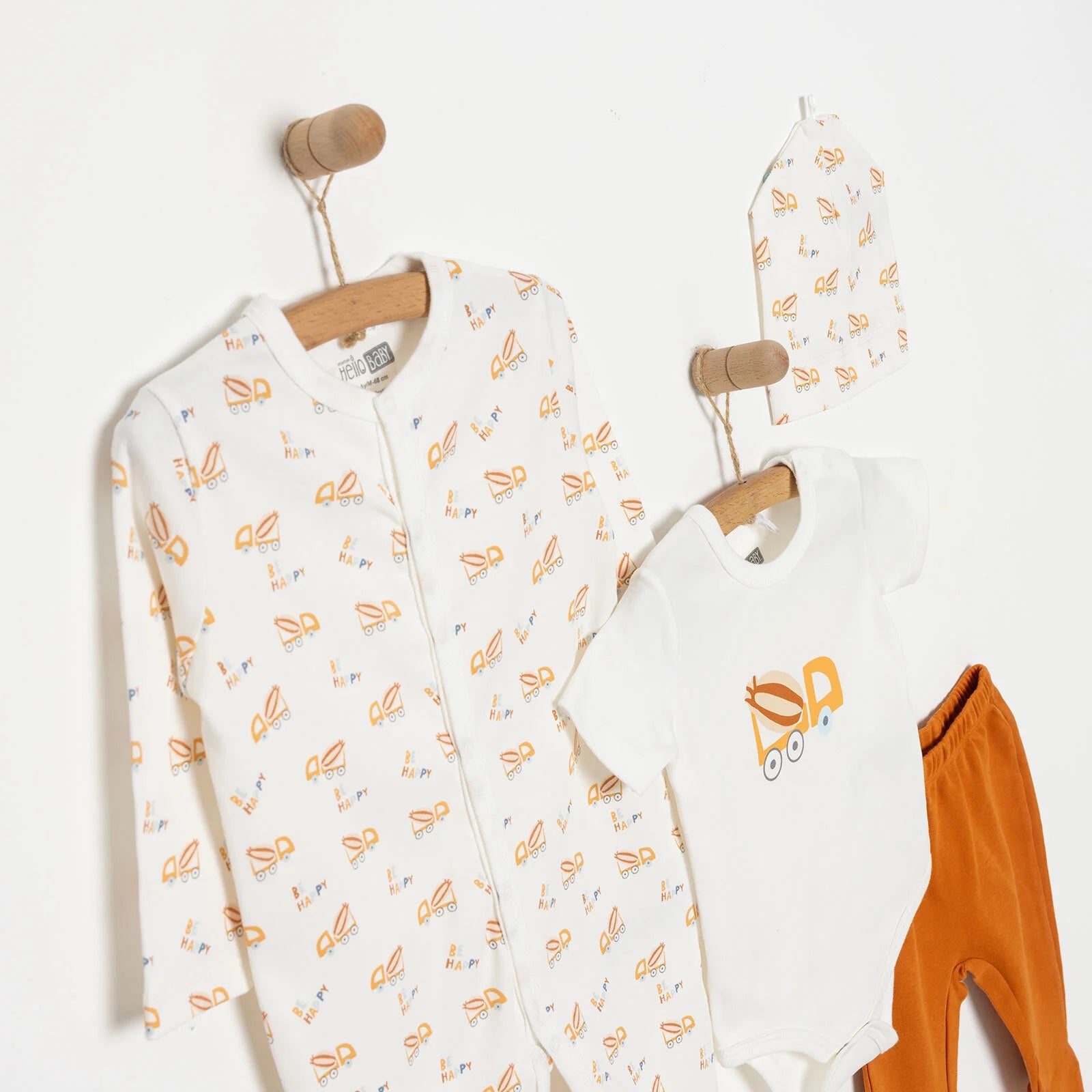 HelloBaby Boy Newborn Set 4 pcs - Dark Orange - ebebek - Black Friday