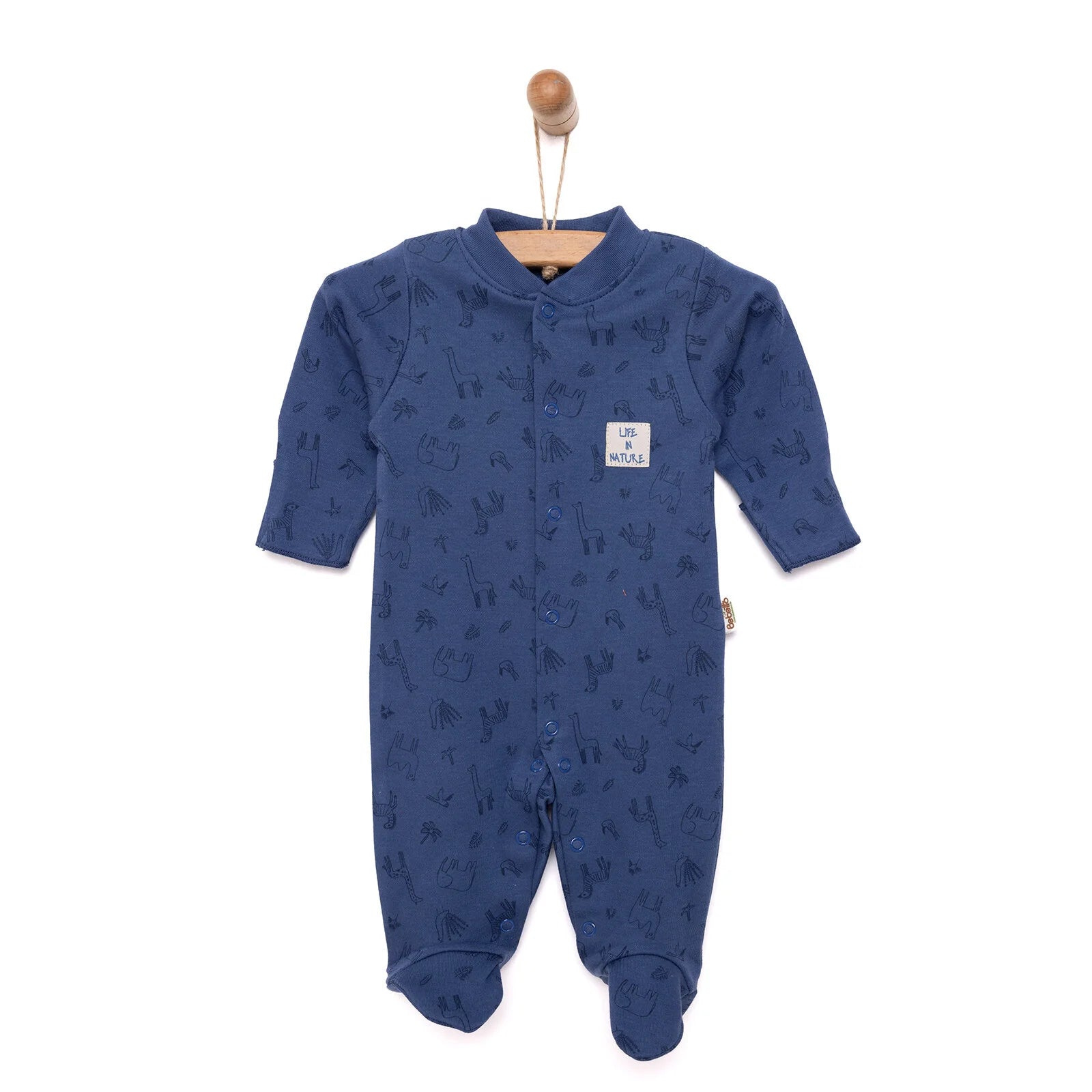Bebetto Newborn Unisex Footed Jumpsuit - Indigo - ebebek - Black Friday