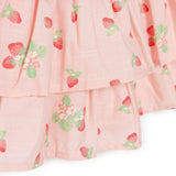 HelloBaby Girls Dress Cherry Print Buttoned Berry Belle Peter Pan Collar Short Sleeve - Pink Printed Pink Printed - ebebek