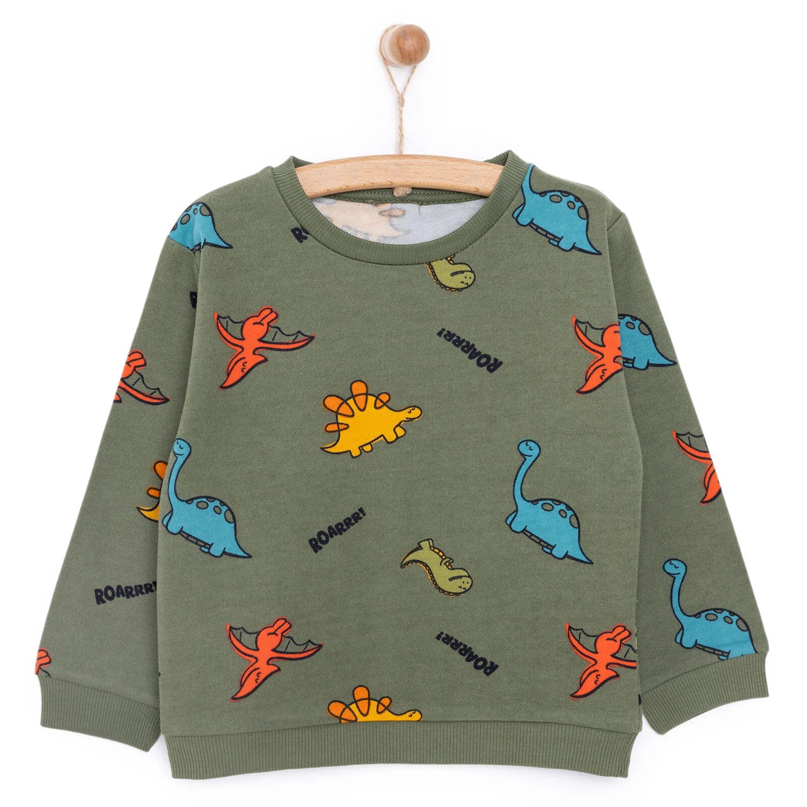 HelloBaby Basic Low Raised Dinosaur Printed Sweatshirt - Printed - ebebek - Black Friday