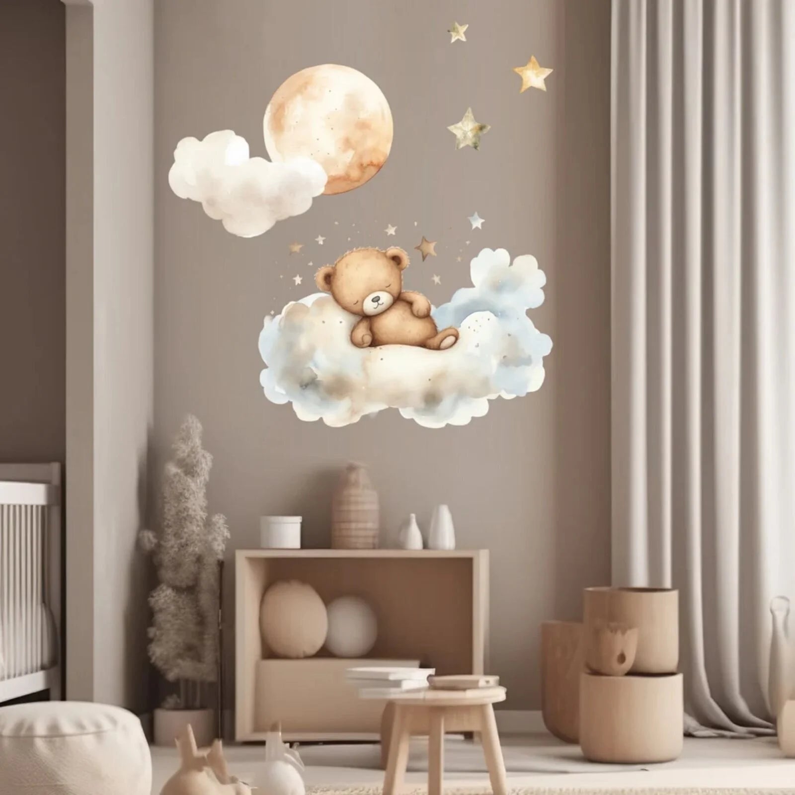 Live Vida Sleeping Bear Large Wall Art Sticker - ebebek - Black Friday