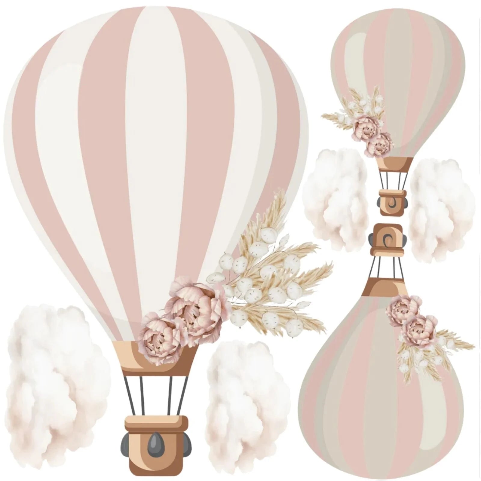 Live Vida Floral Hot Air Balloon Wall Stickers - ebebek - Black Friday