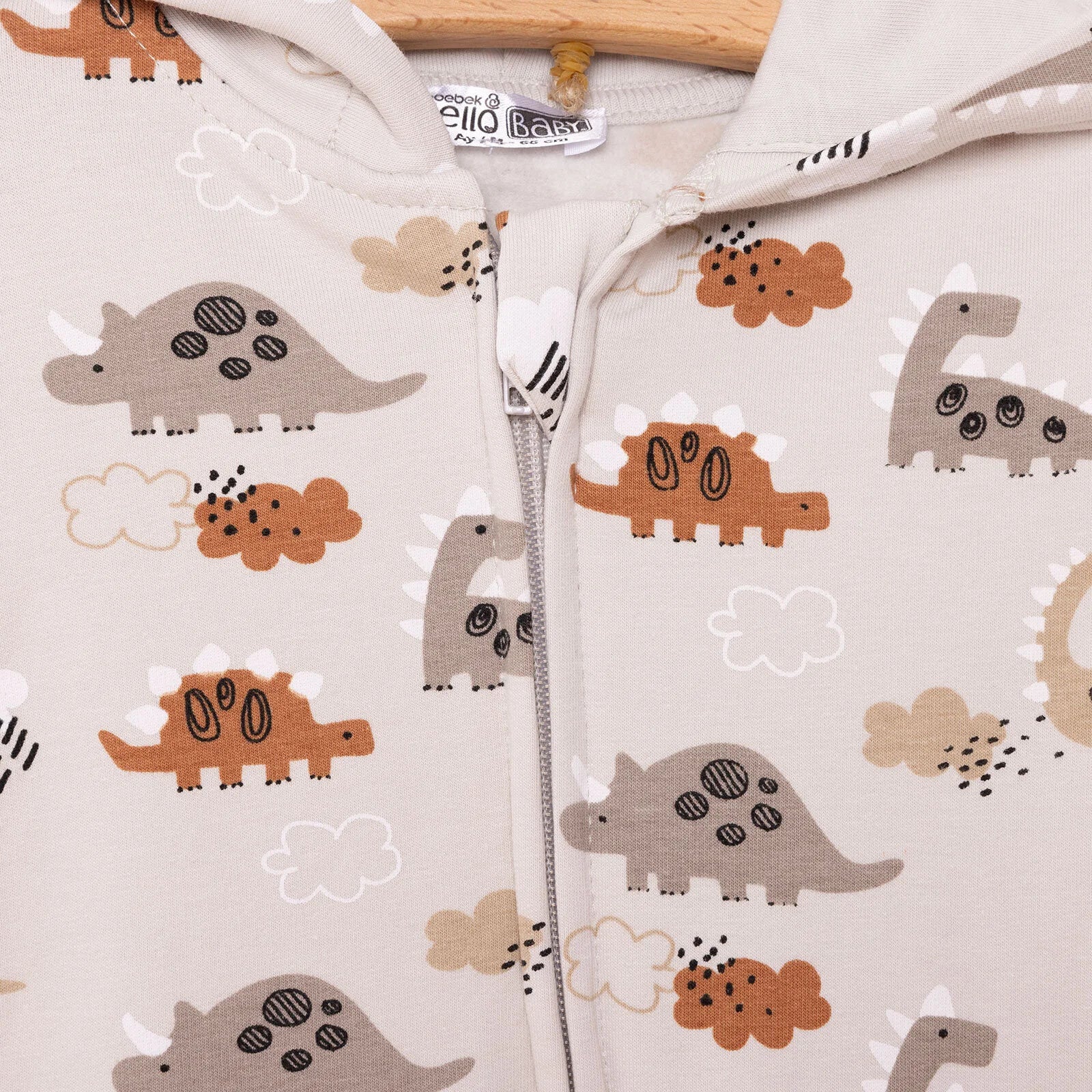 HelloBaby Newborn Hooded Jumpsuit - Grey - ebebek - Black Friday