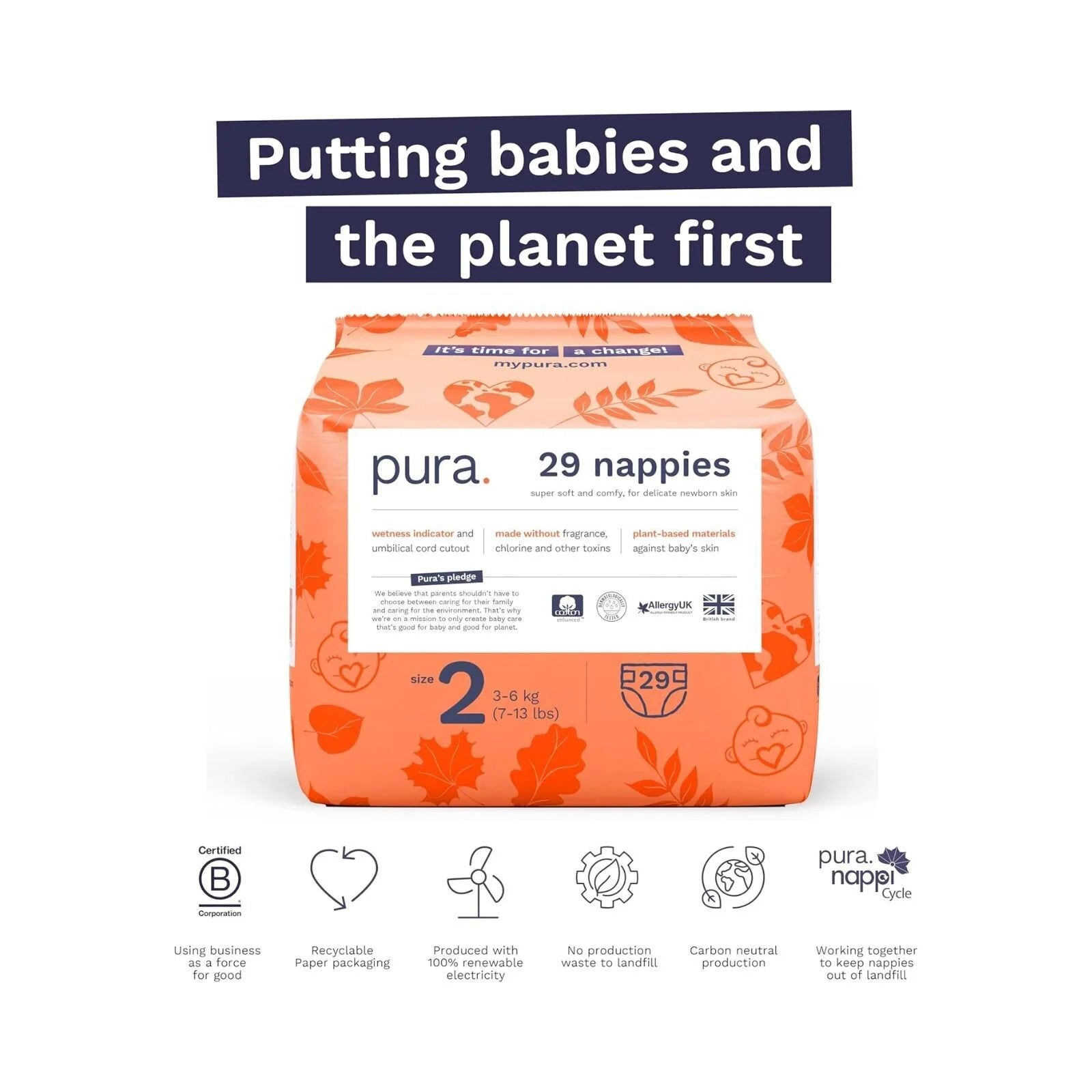 Pura Eco Nappy Size 2 - 29 nappies - ebebek - Black Friday