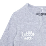 Baby Boy Footed Sleepsuit Zip Fastening Crew Neck - Grey Grey - ebebek
