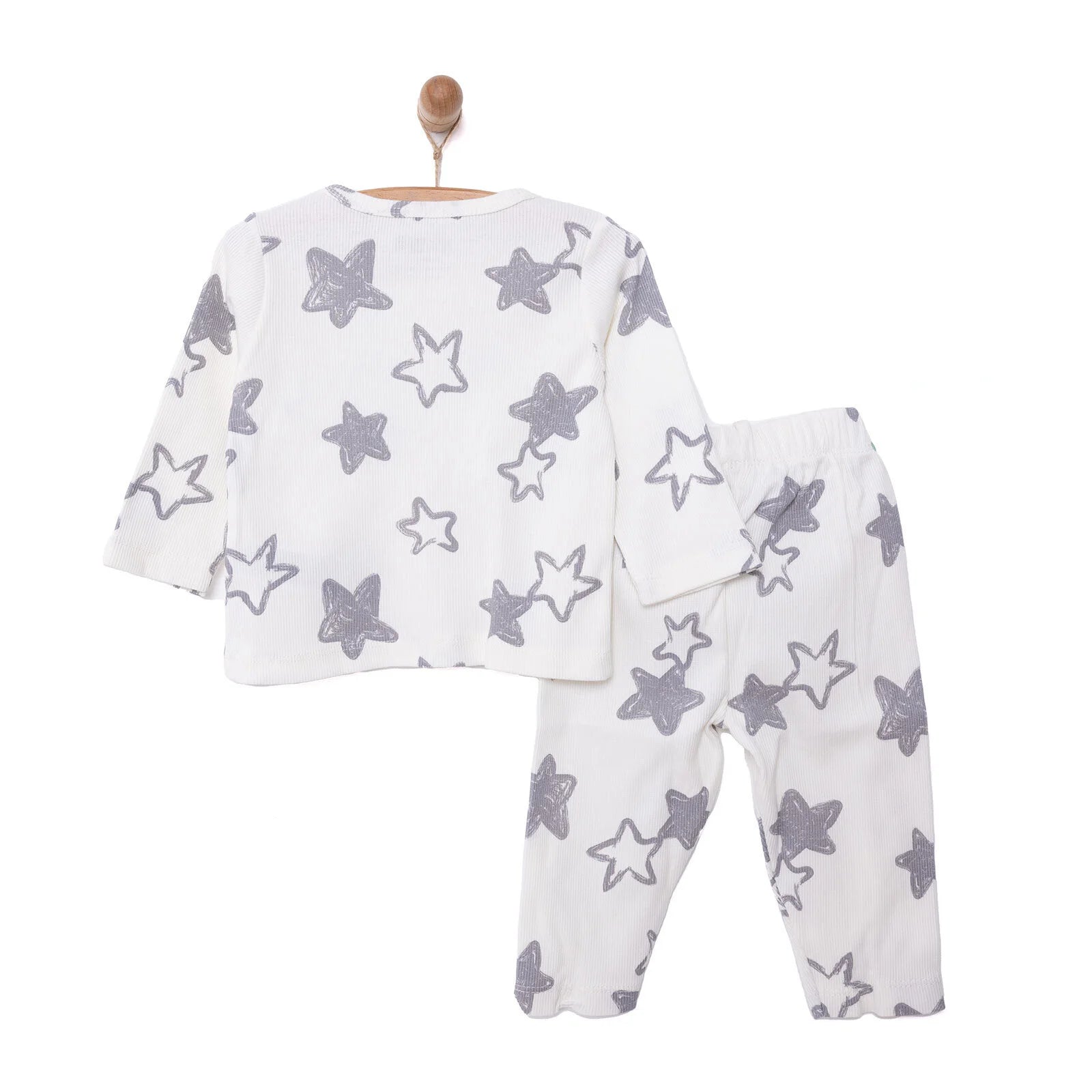 HelloBaby Boy Long Sleeve Pyjamas Set - Ecru - ebebek - Black Friday