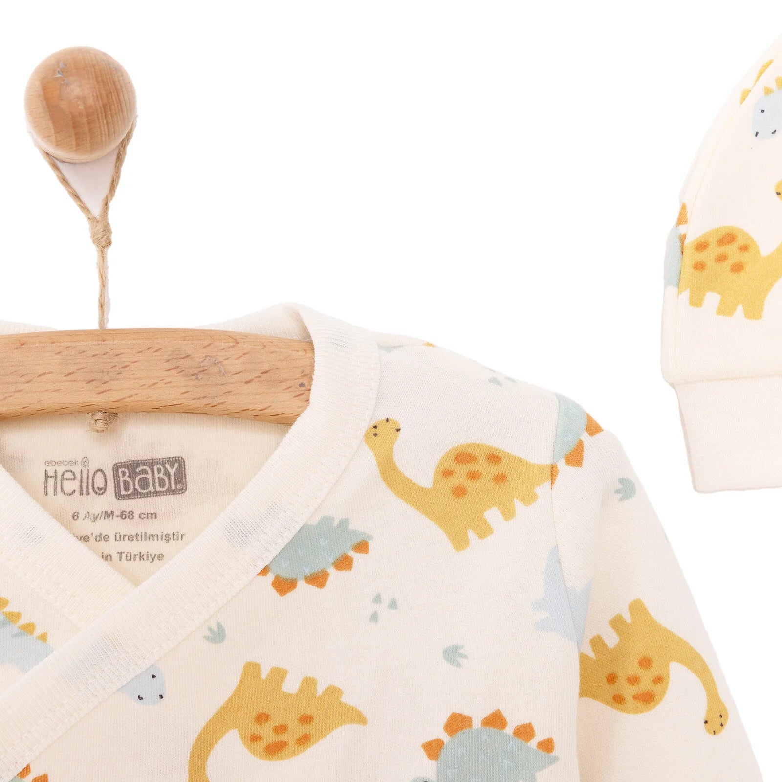 HelloBaby Newborn Baby Top - Hat - Footed Bottom - Ecru - ebebek - Black Friday