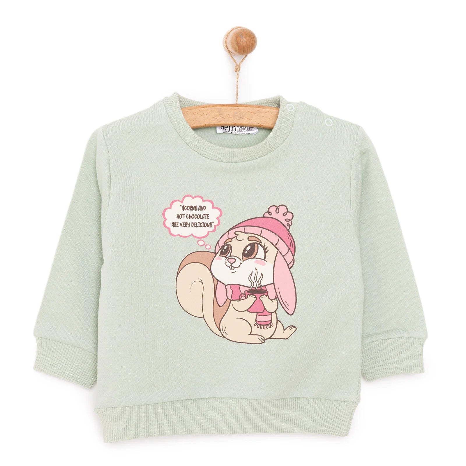 HelloBaby Basic Low Raised Squirrel Printed Sweatshirt - Multicolour - ebebek - Black Friday